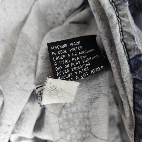 Tripp NYC Shirt Mens XL Gray Blue Button Up Honeycomb AOP Joker Gothic Punk - Picture 6 of 12